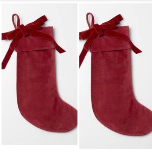 *** Set of 2 *** Velvet Bow Christmas 2025 Stocking Red Threshold™ Studio McGee